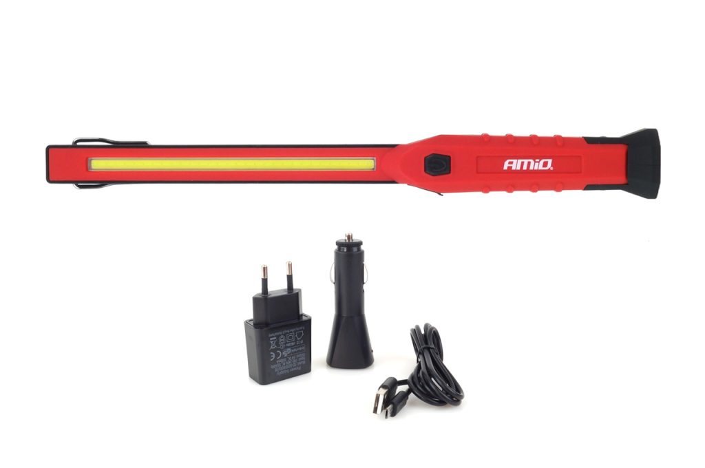 Εικόνα 1 από 9 — Amio – Φακός εργασίας WT01 COB LED 150/300lm 3W με μαγνητική βάση και γάντζο, εξασφαλίστε κορυφαίο επαγγελματικό φωτισμό επιθεώρησης σε κάθε δύσκολο σημείο του οχήματος – 1 Τεμ. (02170/AM)