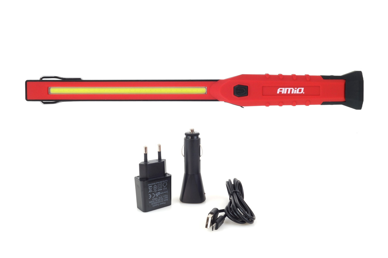 Εικόνα 1 από 9 — Amio – Φακός εργασίας WT01 COB LED 150/300lm 3W με μαγνητική βάση και γάντζο, εξασφαλίστε κορυφαίο επαγγελματικό φωτισμό επιθεώρησης σε κάθε δύσκολο σημείο του οχήματος – 1 Τεμ. (02170/AM)