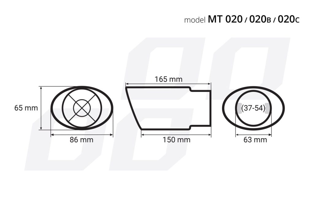 Εικόνα 2 από 2 — Amio – ΑΚΡΟ ΕΞΑΤΜΙΣΗΣ ΜΑΥΡΟ 165x86mm Φ37>54mm – 1 τεμ. (02351/AM)