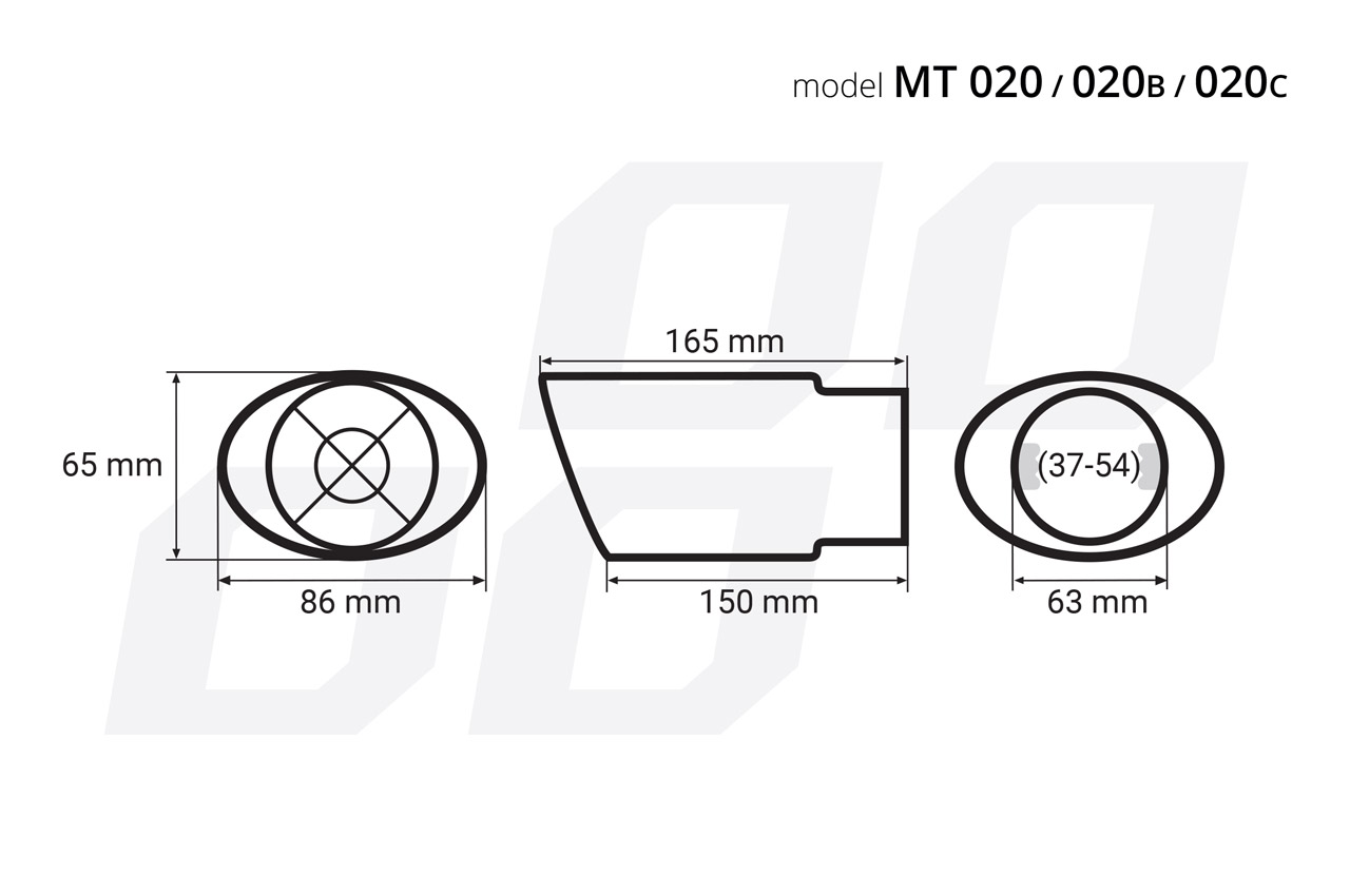 Εικόνα 2 από 2 — Amio – ΑΚΡΟ ΕΞΑΤΜΙΣΗΣ ΜΑΥΡΟ 165x86mm Φ37>54mm – 1 τεμ. (02351/AM)