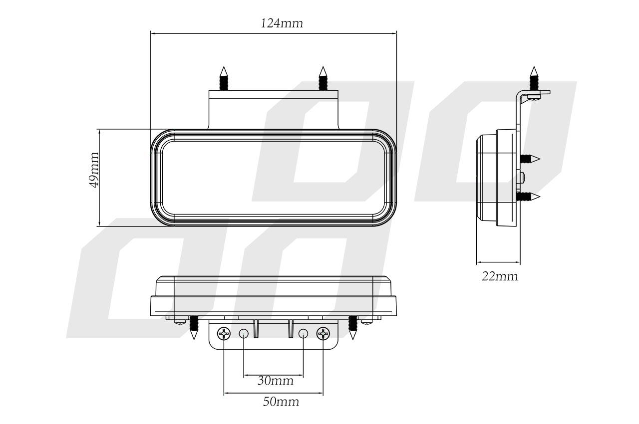 Εικόνα 6 από 6 — Amio – ΦΩΣ ΟΓΚΟΥ ΦΟΡΤΗΓΟΥ LED ΛΕΥΚΟ 10-30V 124x49x22mm ΑΔΙΑΒΡΟΧΟ OM-02-W 1ΤΕΜ. (02377/AM)