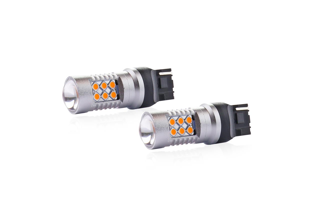 Εικόνα 1 από 3 — Amio – WY21W T20 12/24V 6,2W 800lm LED 24xSMD3030 CAN-BUS ΚΙΤΡΙΝΟ 18x56mm 2ΤΕΜ. (02393/AM)