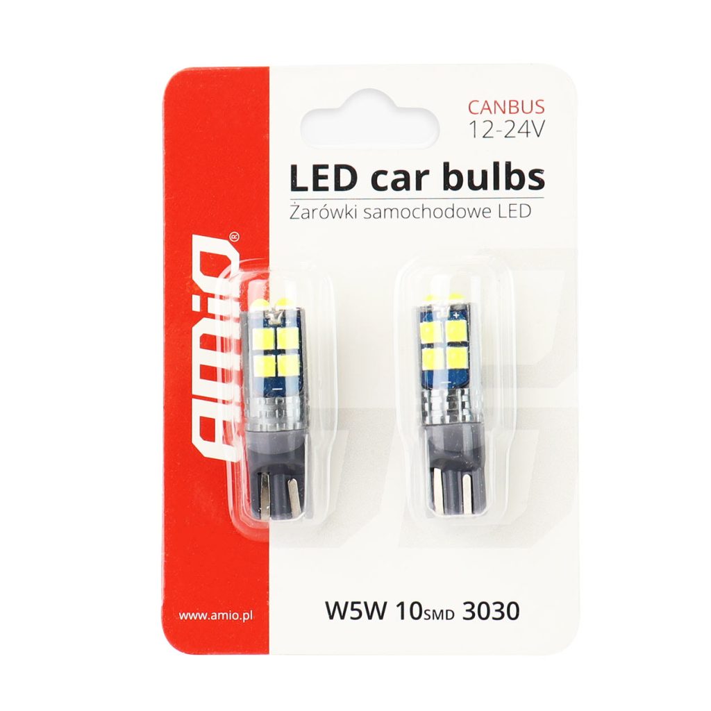 Εικόνα 3 από 3 — Amio – T10 W5W 12V W2,1×9,5d ΛΕΥΚΟ 10SMDx3030 (ΚΑΡΦΩΤΟ – CAN-BUS) 2ΤΕΜ. (02447/AM)