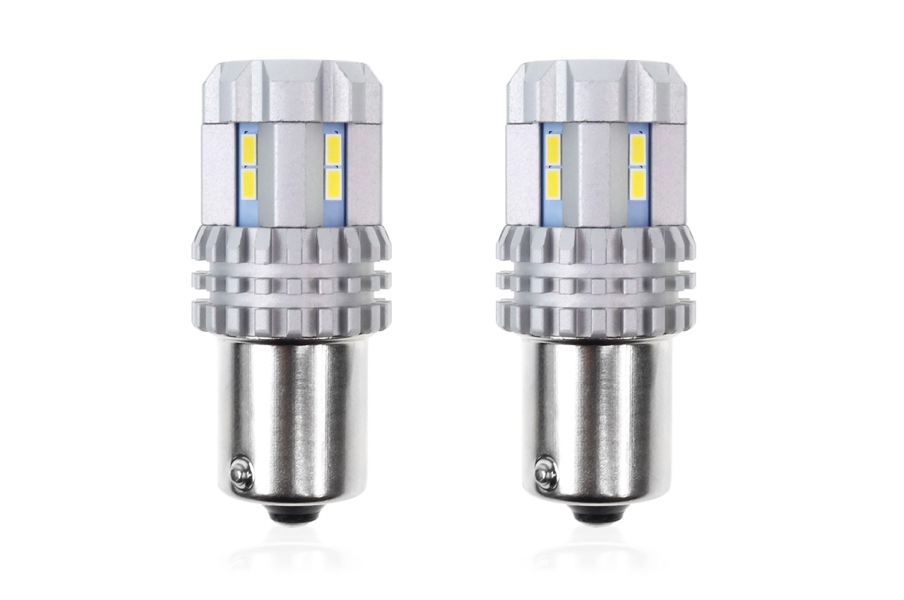 Εικόνα 1 από 2 — Amio – P21W BA15s 12/24V 22LED SMD ULTRABRIGHT CANBUS ΛΕΥΚΟ 2ΤΕΜ. (02449/AM)