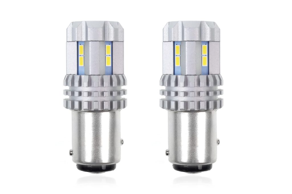 Εικόνα 1 από 4 — Amio – P21/5W BAY15d 12/24V 22 LED SMD ULTRABRIGHT 3020 CANBUS ΛΕΥΚΟ 2ΤΕΜ. (02450/AM)