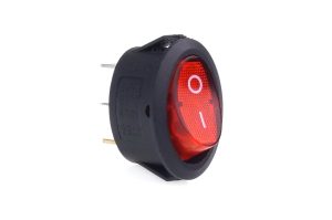 Amio - ΔΙΑΚΟΠΤΗΣ ΟΒΑΛ ΜΕ ΚΟΚΚΙΝΟ LED - 1 τεμ. (02461/AM)