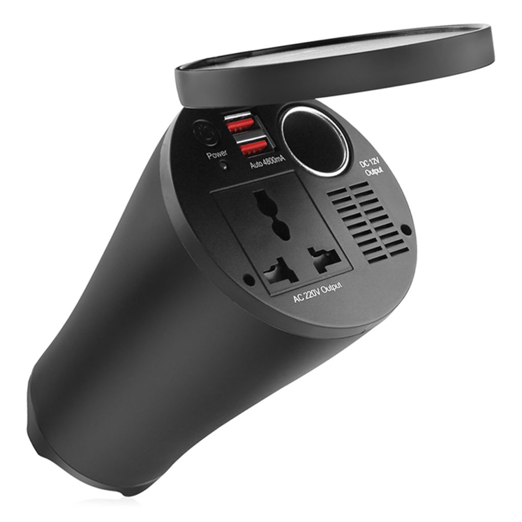 Εικόνα 1 από 5 — Amio – INVERTER ΠΟΤΗΡΟΘΗΚΗΣ 12>230V max150W-peak300W ΜΕ 2 USB 4800mA ΚΑΙ ΑΝΤΑΠΤΟΡΑ ΑΝΑΠΤΗΡΑ 12V – 1 τεμ. (02469/AM)