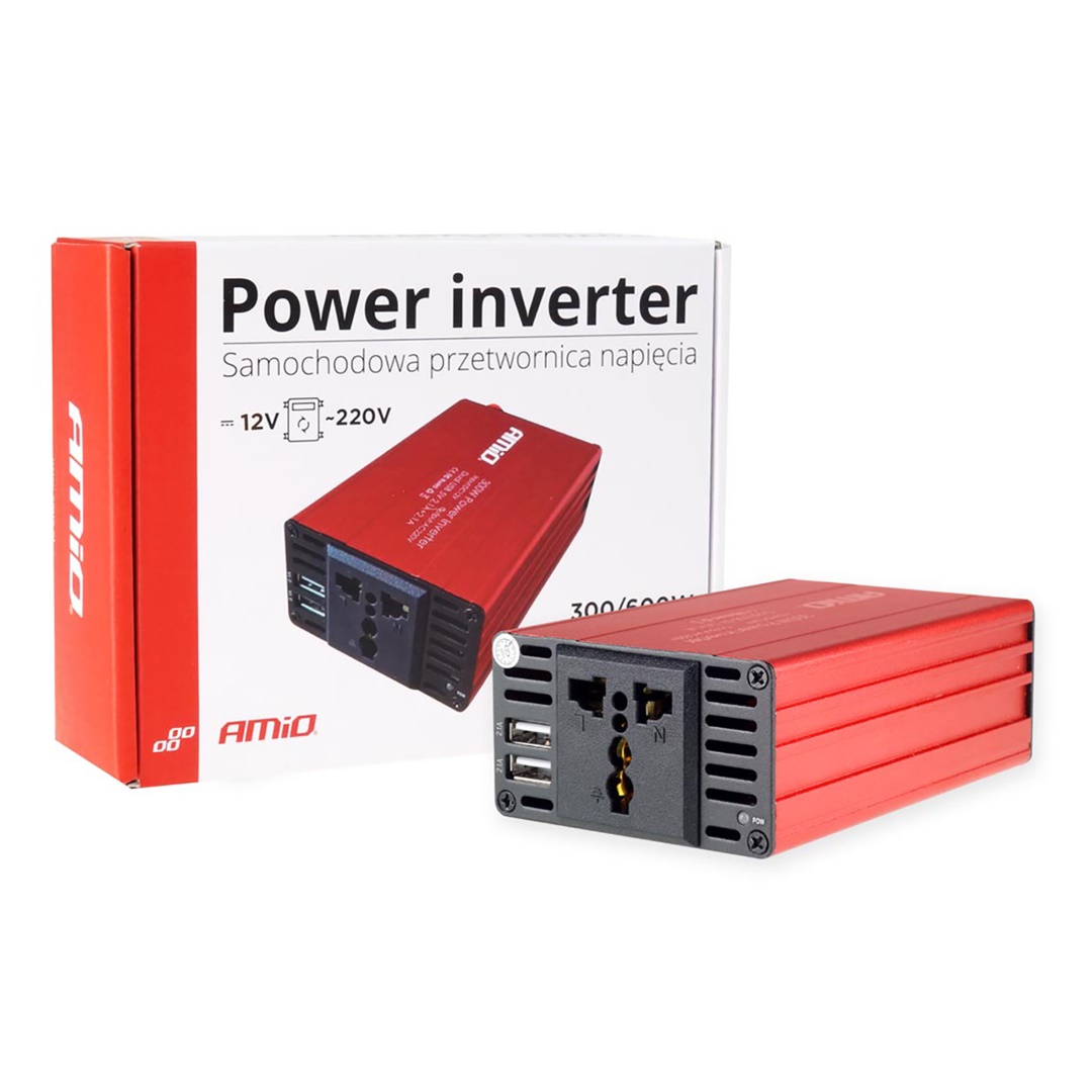 Εικόνα 5 από 5 — Amio – INVERTER 12-230V max300W-peak600W +2USB PI03 – 1 ΤΕΜ. (02470/AM)