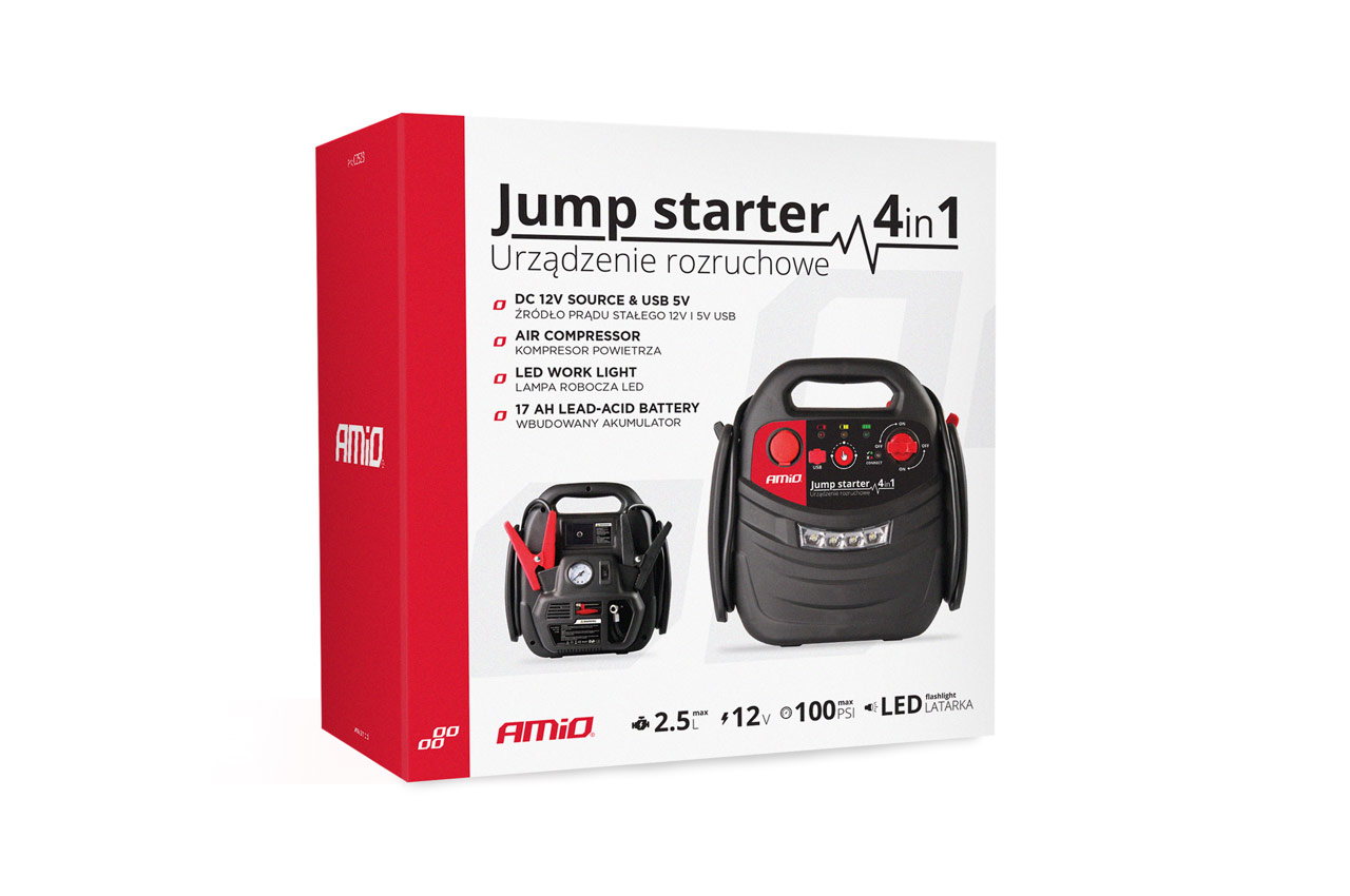 Εικόνα 11 από 11 — Amio – ΕΚΚΙΝΗΤΗΣ ΜΠΑΤΑΡΙΑΣ STARTER 4 ΣΕ 1 17Ah 12V DC 300A (700A max) 250PSI ΜΕ ΚΟΜΠΡΕΣΕΡ ΑΕΡΑ / ΜΑΝΟΜΕΤΡΟ / 3 LED / 2 ΠΡΙΖΕΣ 12V / 1 ΘΥΡΑ USB 5V 2,1A SENA ΓΙΑ ΒΕΝΖΙΝΗ ΚΑΙ DIESEL – 1 ΤΕΜ. (02523/AM)