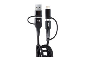 Amio - ΚΑΛΩΔΙΟ ΦΟΡΤΙΣΗΣ ΚΑΙ ΣΥΓΧΡΟΝΙΣΜΟΥ USB C/USB C iOs/USB A 100cm FullLINK UC-15 - 1 τεμ. (02547/AM)