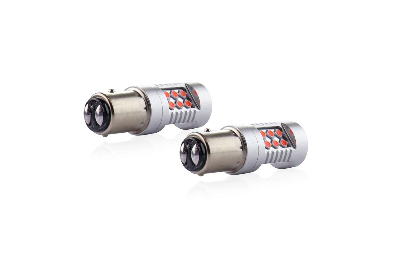 Εικόνα 2 από 4 — Amio – PR21/5W 12/24V 1,3/1,7W 6.000k LED 24xSMD3030 CAN-BUS ΚΟΚΚΙΝΟ 18x56mm 2ΤΕΜ. (02579/AM)