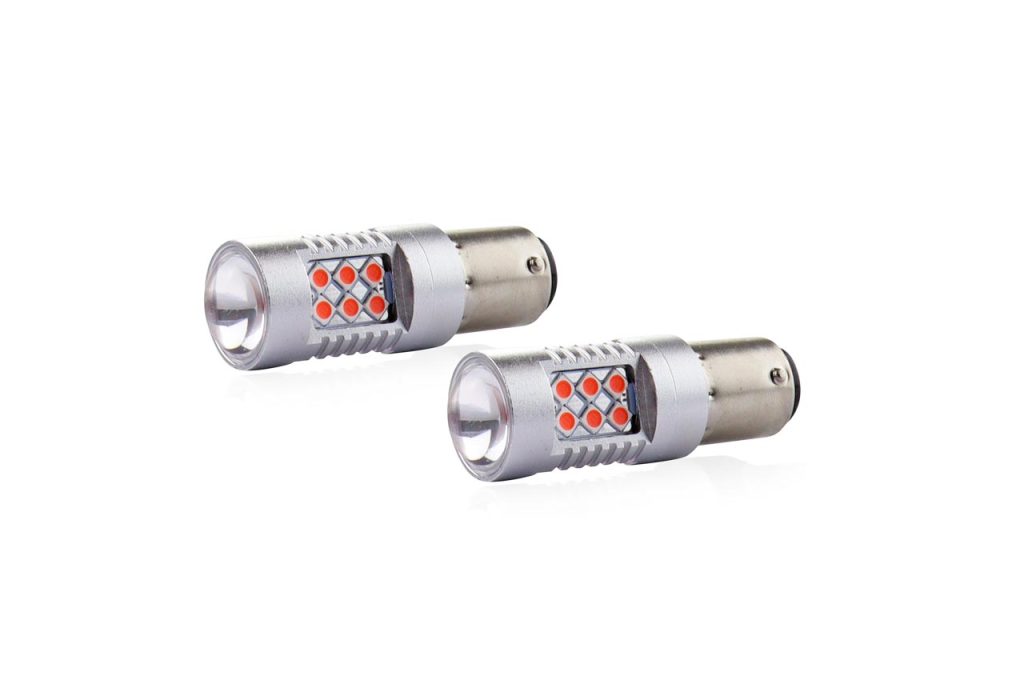 Εικόνα 1 από 4 — Amio – PR21/5W 12/24V 1,3/1,7W 6.000k LED 24xSMD3030 CAN-BUS ΚΟΚΚΙΝΟ 18x56mm 2ΤΕΜ. (02579/AM)