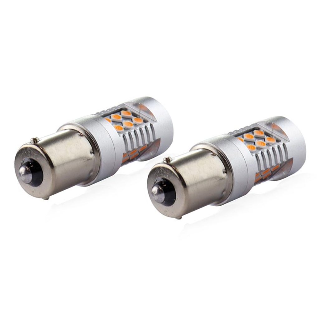 Εικόνα 2 από 2 — Amio – PY21W 12/24V 6.000k 0.54A – 6.48W 800lm LED 24xSMD3030 CAN-BUS ΠΟΡΤΟΚΑΛΙ 18x56mm -2 ΤΕΜ. (02580/AM)
