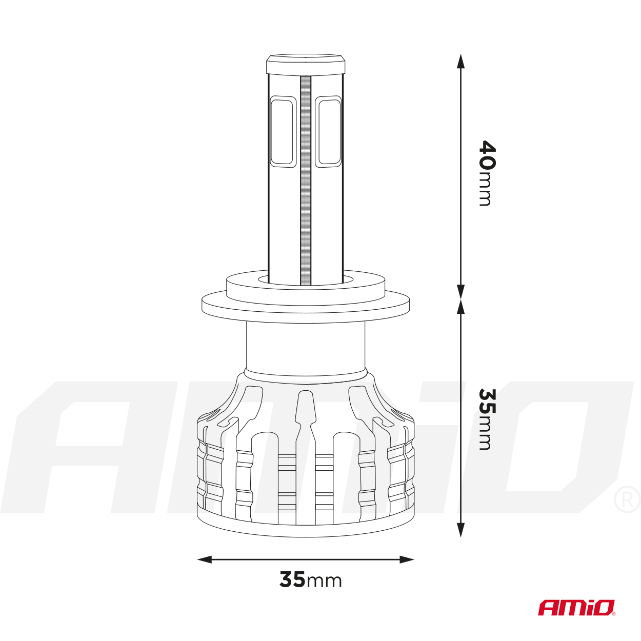 Εικόνα 9 από 20 — Amio – LED HB3 9005 COB 12/24V 38W 6500K 3800lm Σειρά COB για Ισχυρό Λευκό Φωτισμό & Καθαρή Ορατότητα – 2 Τεμ. (02846/AM)