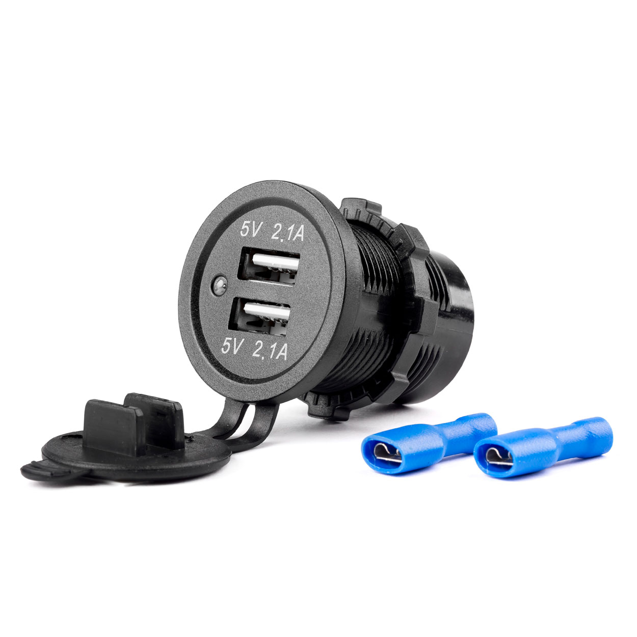 Εικόνα 1 από 4 — Amio – ΠΡΙΖΑ ΜΕ 2 ΘΥΡΕΣ USB 12/24V – 2x5V/2.1A Φ37mmX51mm MOD-04 – 1 τεμ. (02854/AM)