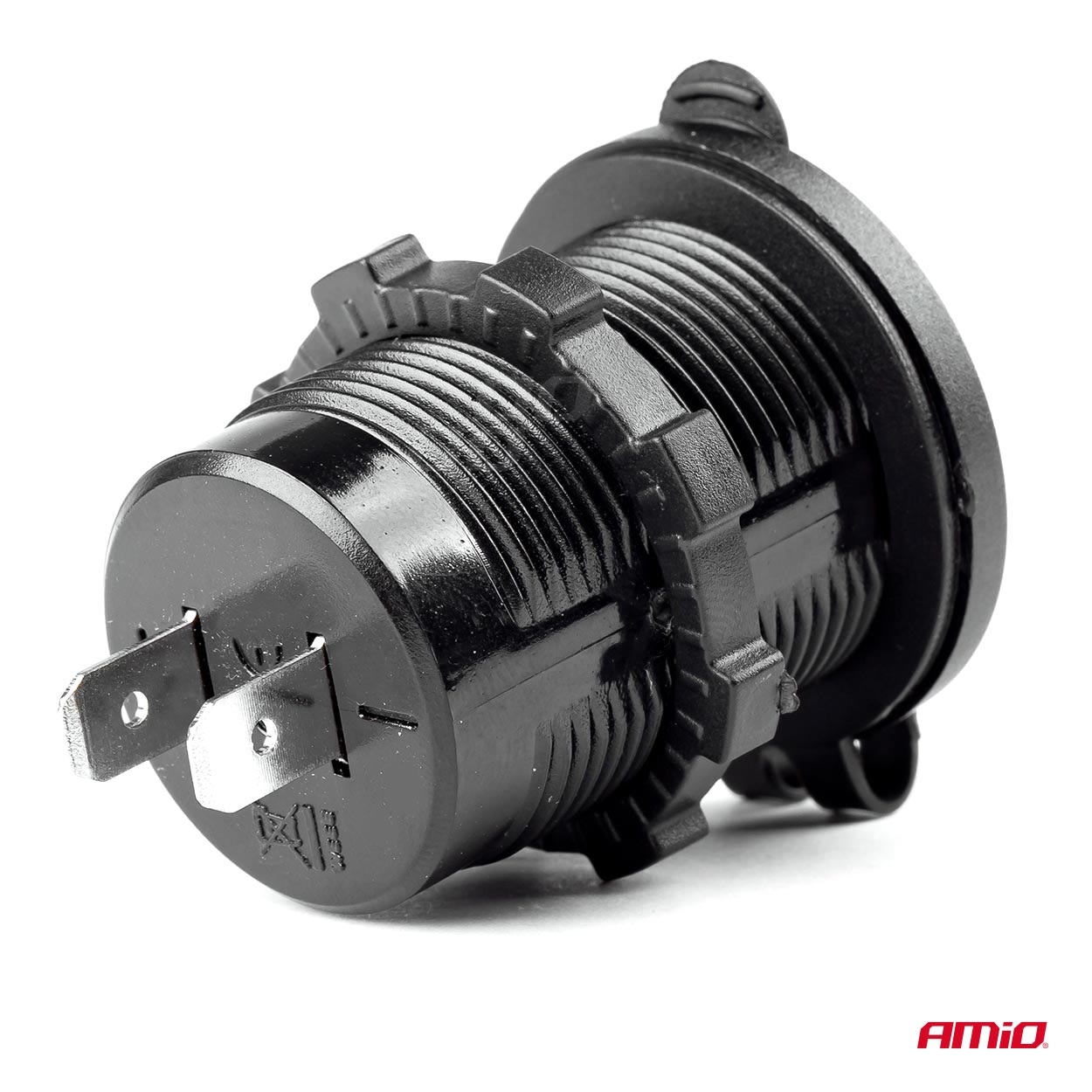 Εικόνα 3 από 4 — Amio – ΠΡΙΖΑ ΜΕ 2 ΘΥΡΕΣ USB 12/24V – 2x5V/2.1A Φ37mmX51mm MOD-04 – 1 τεμ. (02854/AM)