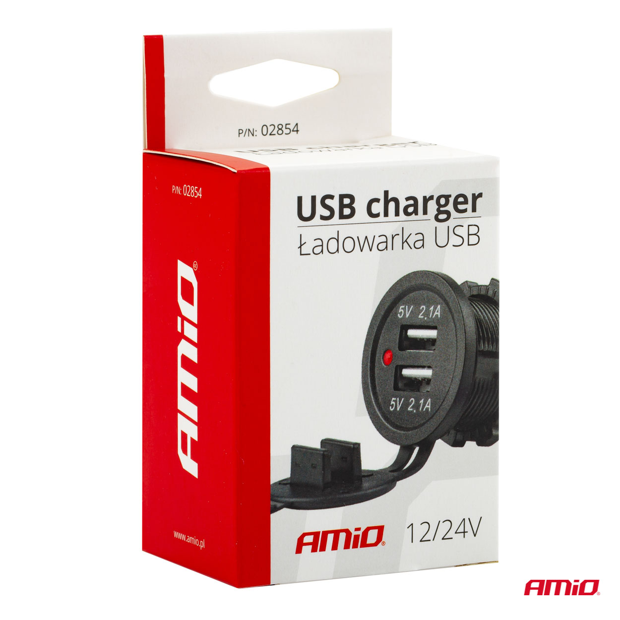 Εικόνα 4 από 4 — Amio – ΠΡΙΖΑ ΜΕ 2 ΘΥΡΕΣ USB 12/24V – 2x5V/2.1A Φ37mmX51mm MOD-04 – 1 τεμ. (02854/AM)