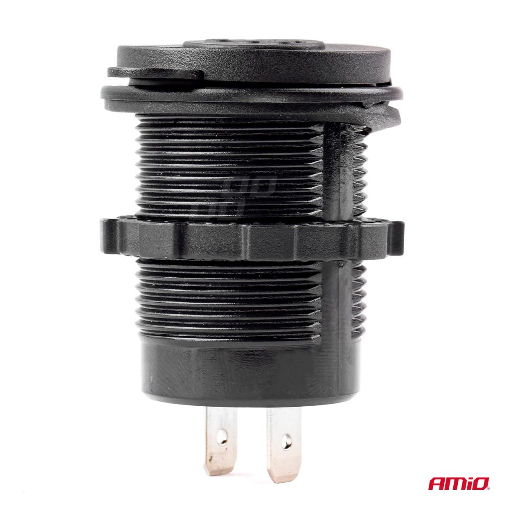 Εικόνα 2 από 4 — Amio – ΠΡΙΖΑ ΦΟΡΤΙΣΗΣ ΜΕ 2 ΘΥΡΕΣ USB 12/24V 3.0A Φ37mmX51mm QUICK CHARGE 12/24V MOD-05 – 1 τεμ. (02855/AM)