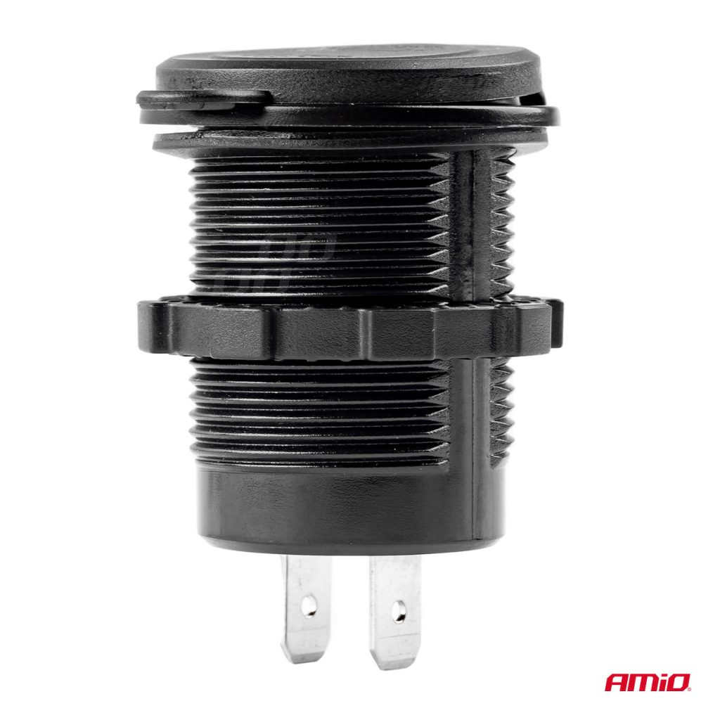 Εικόνα 3 από 4 — Amio – ΠΡΙΖΑ ΦΟΡΤΙΣΤΗΣ USB + TYPE C QUICK CHARGE 12/24V Φ37mmX51mm MOD-08 – 1 τεμ. (02858/AM)