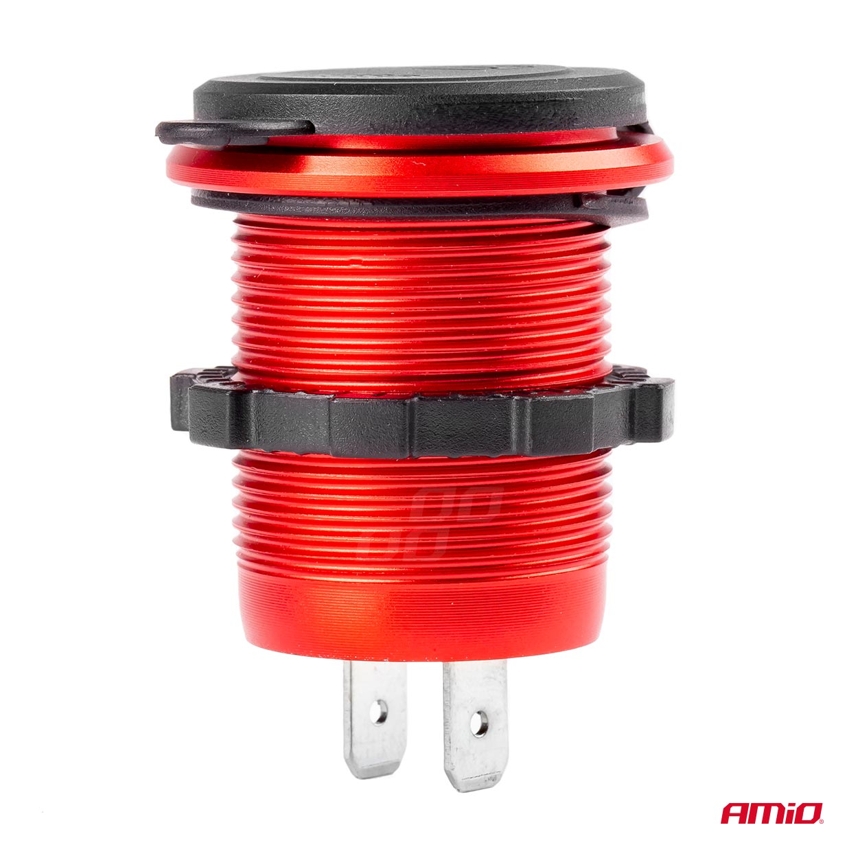 Εικόνα 3 από 5 — Amio – ΠΡΙΖΑ ΦΟΡΤΙΣΗΣ ΜΕ 2 ΘΥΡΕΣ USB + TYPE C ΚΑΙ ΚΑΠΑΚΙ ΚΟΚΚΙΝΗ 12/24V 5-12V 3.0A QUICK CHARGER MOD-09 -1 ΤΕΜ. (02859/AM)