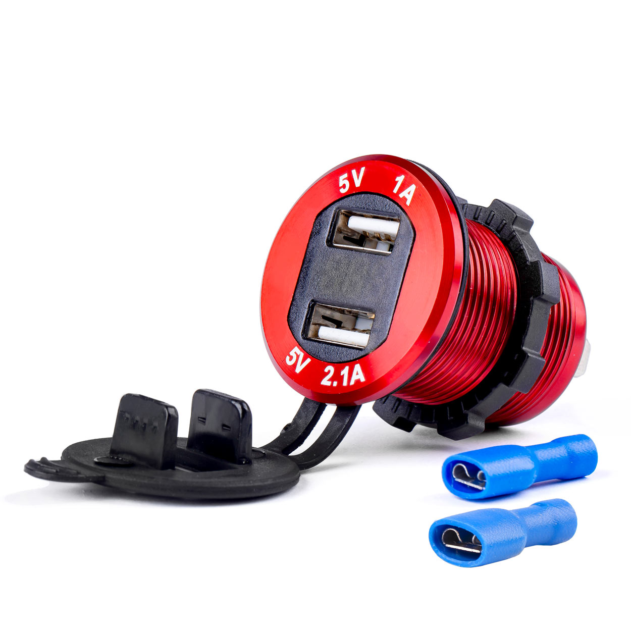 Εικόνα 1 από 4 — Amio – ΠΡΙΖΑ ΦΟΡΤΙΣΗΣ ΜΕ 2 ΘΥΡΕΣ USB ΚΑΙ ΨΗΦΙΑΚΟ ΒΟΛΤΟΜΕΤΡΟ ΜΕ ΚΑΠΑΚΙ ΚΟΚΚΙΝΗ 12/24V 5V 3.1A MOD-11 – 1 τεμ. (02861/AM)