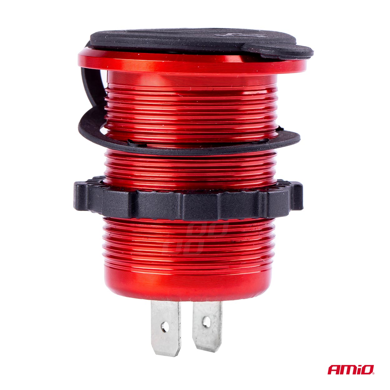 Εικόνα 2 από 4 — Amio – ΠΡΙΖΑ ΦΟΡΤΙΣΗΣ ΜΕ 2 ΘΥΡΕΣ USB ΚΑΙ ΨΗΦΙΑΚΟ ΒΟΛΤΟΜΕΤΡΟ ΜΕ ΚΑΠΑΚΙ ΚΟΚΚΙΝΗ 12/24V 5V 3.1A MOD-11 – 1 τεμ. (02861/AM)