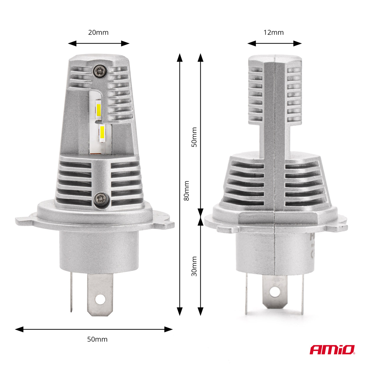 Εικόνα 4 από 4 — Amio – ΛΑΜΠΕΣ LED H4 10-16V 40W 6.500K 4400lm (ΨΥΚΤΡΑ) X1 – 2ΤΕΜ. (02965/AM)