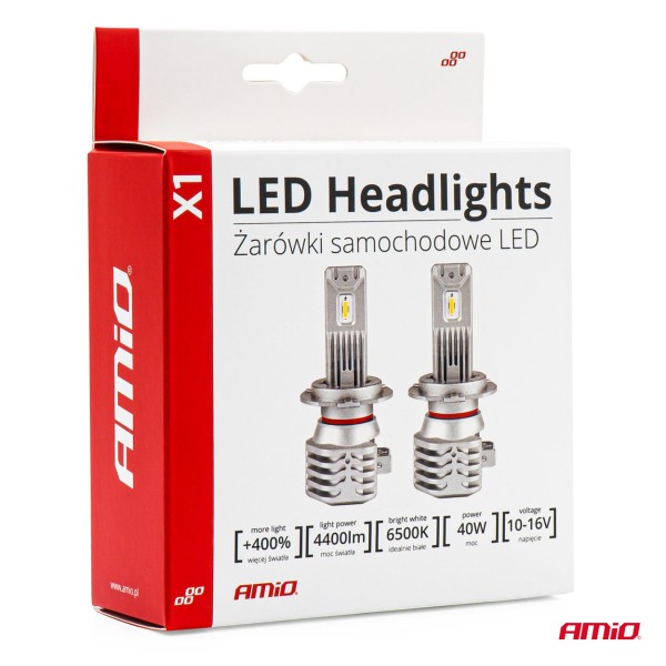 Εικόνα 1 από 4 — Amio – ΛΑΜΠΕΣ LED H4 10-16V 40W 6.500K 4400lm (ΨΥΚΤΡΑ) X1 – 2ΤΕΜ. (02965/AM)