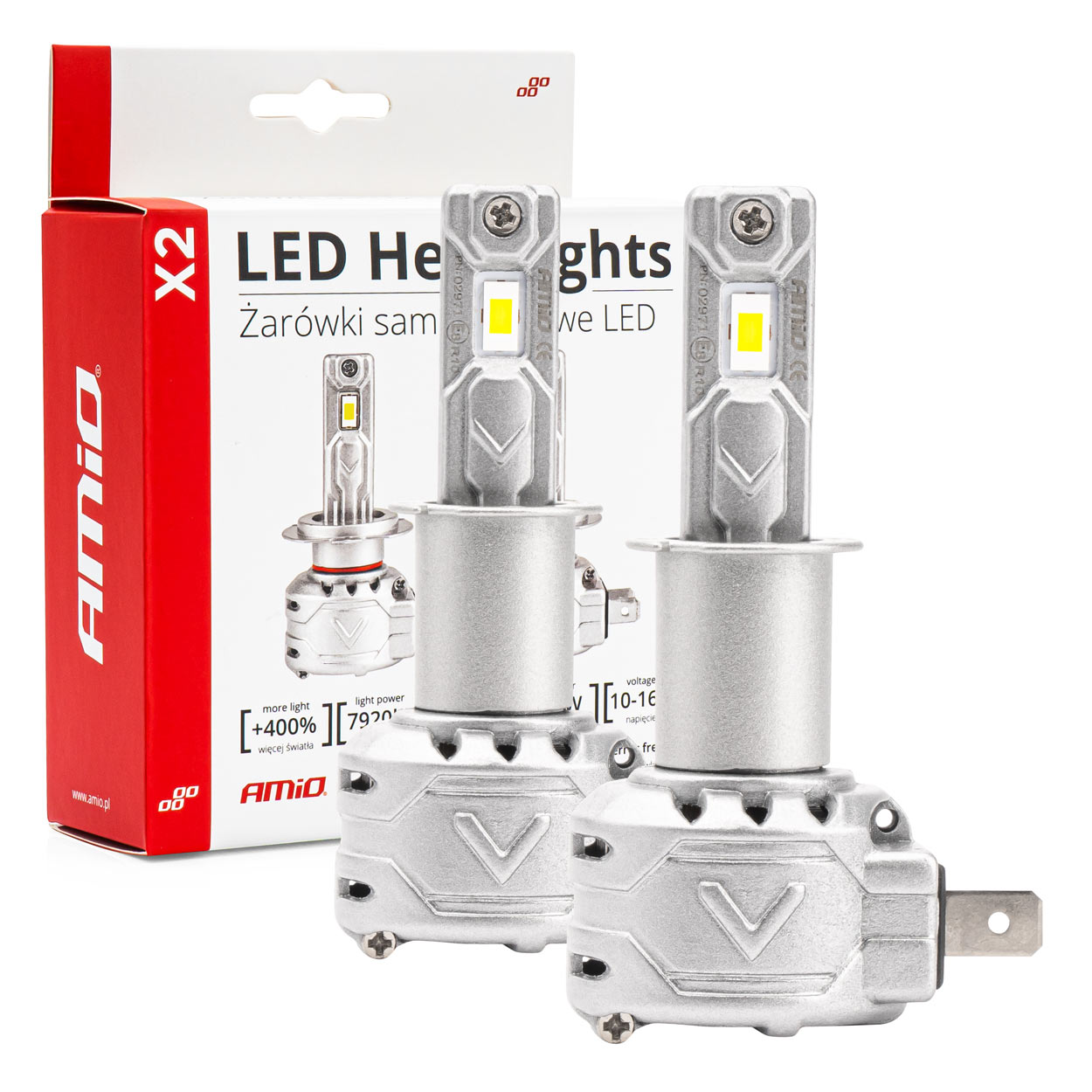 Εικόνα 1 από 6 — Amio – ΛΑΜΠΕΣ LED H3 10-16V 72W 6.500K 7920lm CAN BUS (ME ΑΝΕΜΙΣΤΗΡΑΚΙ) X2 SERIES – 2ΤΕΜ. (02971/AM)