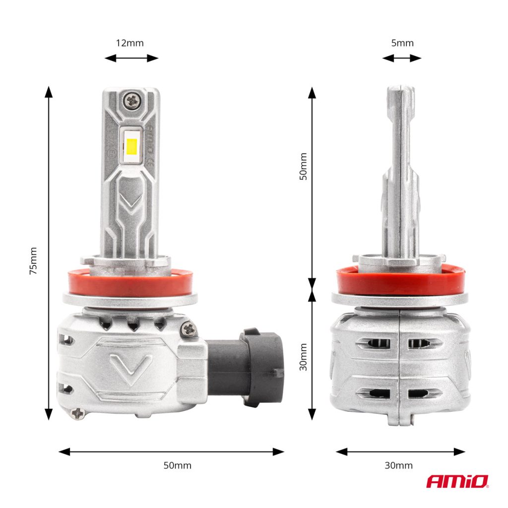 Εικόνα 3 από 6 — Amio – ΛΑΜΠΕΣ LED H8/H9/H11 10-16V 72W 6.500K 7920lm CAN-BUS (ΑΝΕΜΙΣΤΗΡΑΚΙ) X2 SERIES – 2ΤΕΜ. (02974/AM)