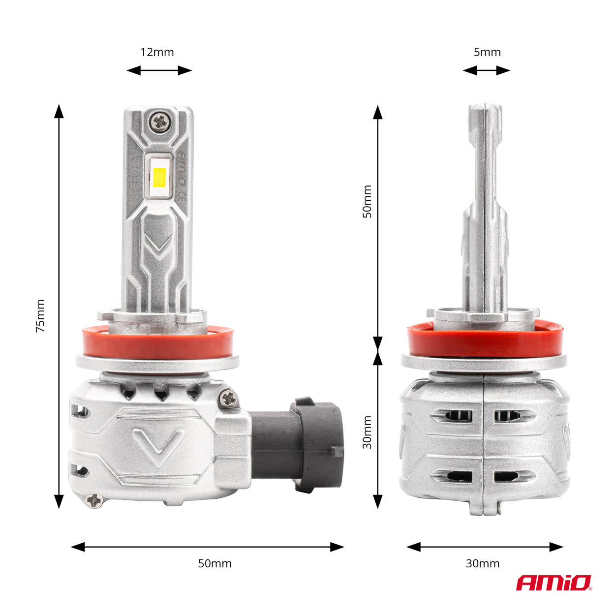 Εικόνα 3 από 6 — Amio – ΛΑΜΠΕΣ LED H8/H9/H11 10-16V 72W 6.500K 7920lm CAN-BUS (ΑΝΕΜΙΣΤΗΡΑΚΙ) X2 SERIES – 2ΤΕΜ. (02974/AM)