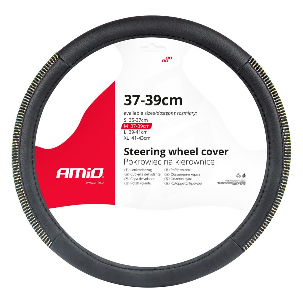 Εικόνα 1 από 2 — Amio – ΚΑΛΥΜΜΑ ΤΙΜΟΝΙΟΥ 37-39cm SWC-44-M ΜΑΥΡΟ ΜΕ STRASS – 1 ΤΕΜ. (02985/AM)