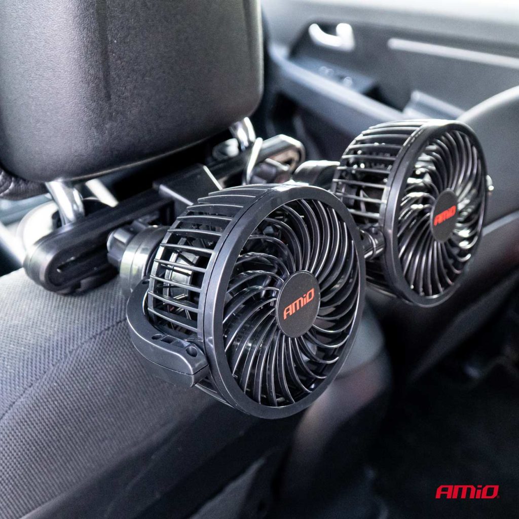 Εικόνα 2 από 7 — Amio – ΑΝΕΜΙΣΤΗΡΑΣ ΔΙΠΛΟΣ 12V 2χ4”(10,8cm) ΜΕ ΦΙΣ ΑΝΑΠΤΗΡΑ 2 ΤΑΧΥΤΗΤΩΝ & ΣΤΗΡΙΞΗ ΣΤΟ ΠΡΟΣΚΕΦΑΛΟ – 1 TEM. (03008/AM)