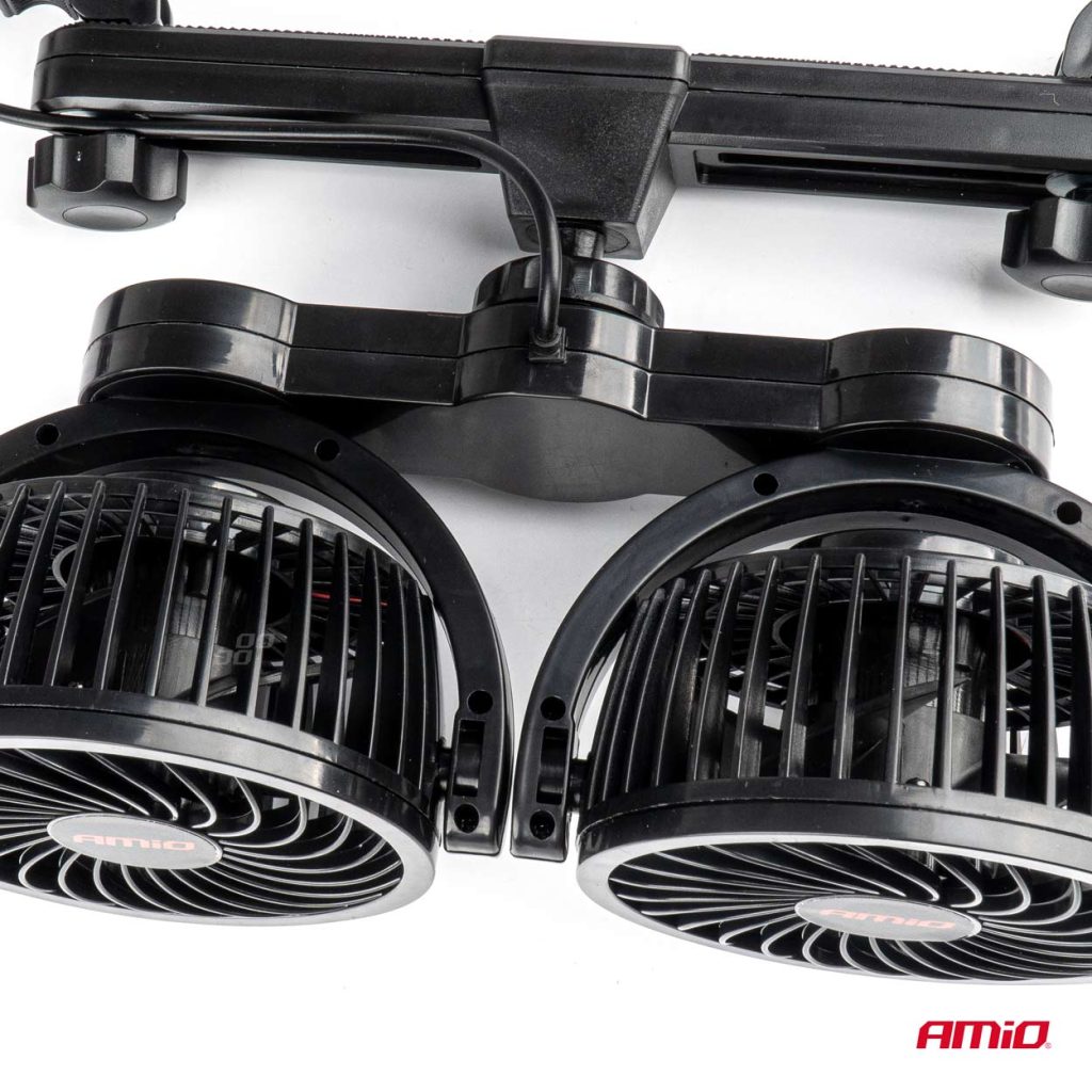 Εικόνα 3 από 7 — Amio – ΑΝΕΜΙΣΤΗΡΑΣ ΔΙΠΛΟΣ 12V 2χ4”(10,8cm) ΜΕ ΦΙΣ ΑΝΑΠΤΗΡΑ 2 ΤΑΧΥΤΗΤΩΝ & ΣΤΗΡΙΞΗ ΣΤΟ ΠΡΟΣΚΕΦΑΛΟ – 1 TEM. (03008/AM)
