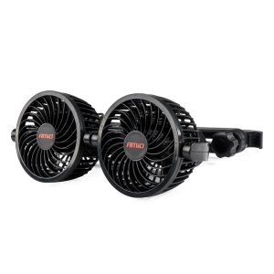 Amio - ΑΝΕΜΙΣΤΗΡΑΣ ΔΙΠΛΟΣ 12V 2χ4''(10,8cm) ΜΕ ΦΙΣ ΑΝΑΠΤΗΡΑ/2 USB 5V & ΣΤΗΡΙΞΗ ΣΤΟ ΠΡΟΣΚΕΦΑΛΟ - 1 TEM. (03009/AM)