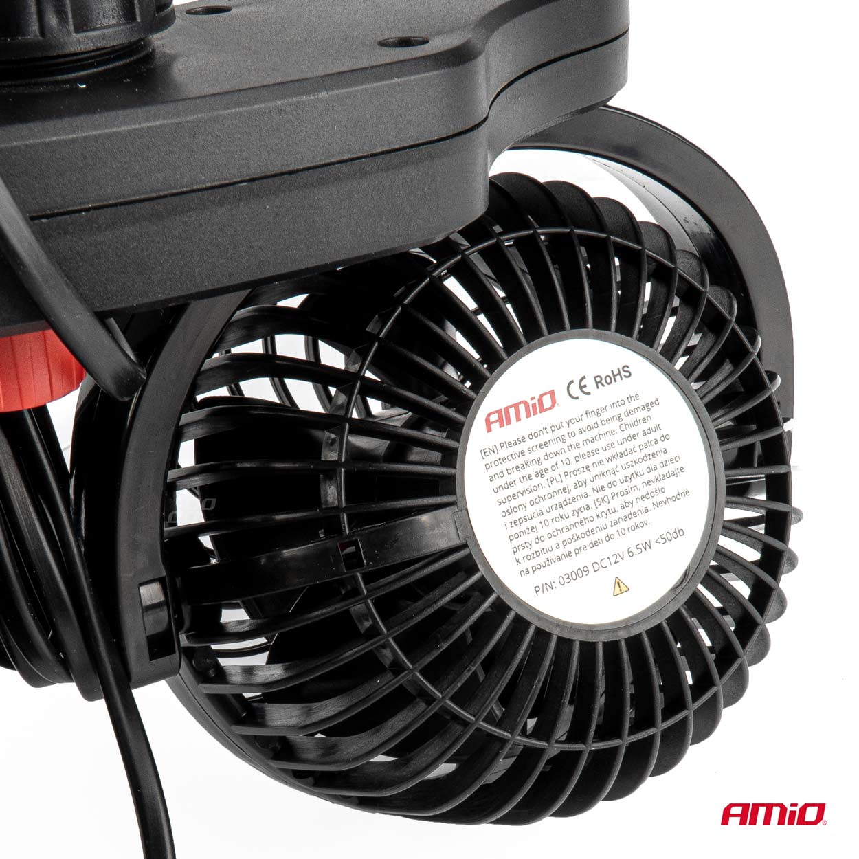 Εικόνα 5 από 7 — Amio – ΑΝΕΜΙΣΤΗΡΑΣ ΔΙΠΛΟΣ 12V 2χ4”(10,8cm) ΜΕ ΦΙΣ ΑΝΑΠΤΗΡΑ/2 USB 5V & ΣΤΗΡΙΞΗ ΣΤΟ ΠΡΟΣΚΕΦΑΛΟ – 1 TEM. (03009/AM)