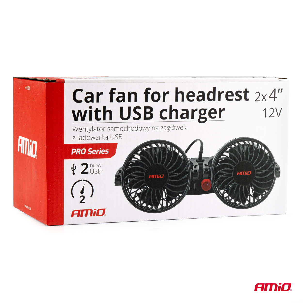 Εικόνα 7 από 7 — Amio – ΑΝΕΜΙΣΤΗΡΑΣ ΔΙΠΛΟΣ 12V 2χ4”(10,8cm) ΜΕ ΦΙΣ ΑΝΑΠΤΗΡΑ/2 USB 5V & ΣΤΗΡΙΞΗ ΣΤΟ ΠΡΟΣΚΕΦΑΛΟ – 1 TEM. (03009/AM)