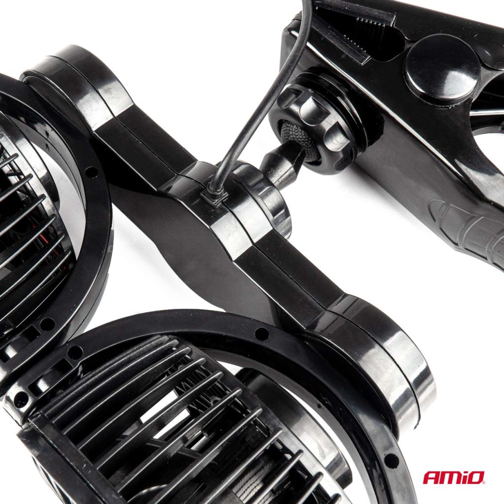 Εικόνα 2 από 6 — Amio – ΑΝΕΜΙΣΤΗΡΑΣ ΔΙΠΛΟΣ 12V 2χ4”(10,8cm) ΜΕ ΦΙΣ ΑΝΑΠΤΗΡΑ/2 ΤΑΧΥΤΗΤΩΝ/ ΜΕ ΜΑΝΤΑΛΑΚΙ PRO SERIES – 1 TEM. (03012/AM)