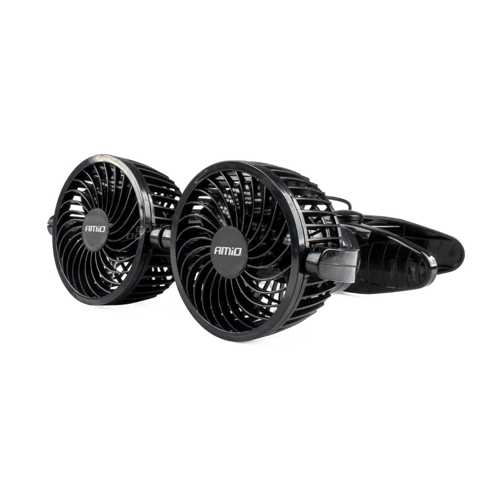 Εικόνα 1 από 5 — Amio – ΑΝΕΜΙΣΤΗΡΑΣ ΔΙΠΛΟΣ 24V 2χ4”(10,8cm) ΜΕ ΦΙΣ ΑΝΑΠΤΗΡΑ/2 ΤΑΧΥΤΗΤΩΝ/ ΜΕ ΜΑΝΤΑΛΑΚΙ PRO SERIES – 1 ΤΕΜ. (03013/AM)