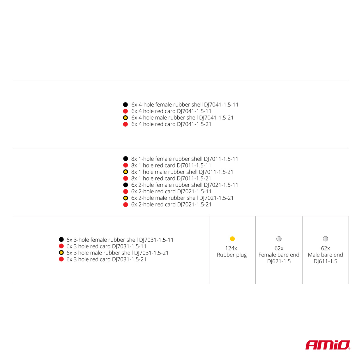Εικόνα 4 από 5 — Amio – ΦΙΣ & ΒΥΣΜΑΤΑ ΚΑΛΩΔΙΩΝ 6 ΤΥΠΩΝ 12/24V ΑΡΣΕΝΙΚΑ ΚΑΙ ΘΗΛΥΚΑ ΣΕΤ – 352 ΤΕΜ. (03035/AM)