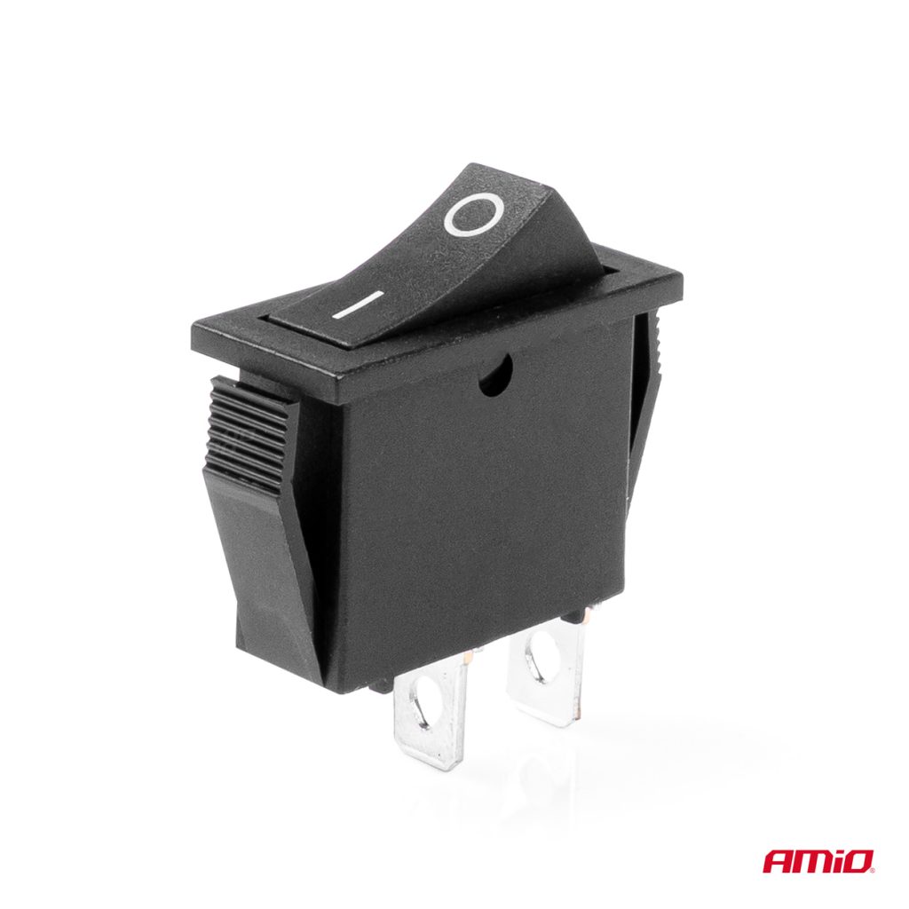Εικόνα 2 από 5 — Amio – ΔΙΑΚΟΠΤΗΣ ON/OFF 2 ΕΠΑΦΩΝ 12V 20A 10mm x 26mm ΜΑΥΡΟΣ – 1 ΤΕΜ. (03081/AM)