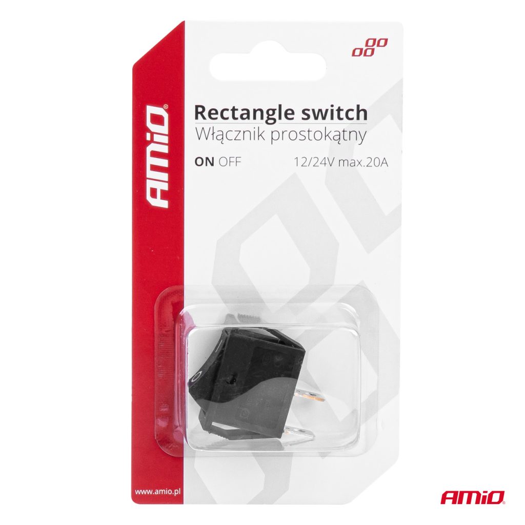 Εικόνα 5 από 5 — Amio – ΔΙΑΚΟΠΤΗΣ ON/OFF 2 ΕΠΑΦΩΝ 12V 20A 10mm x 26mm ΜΑΥΡΟΣ – 1 ΤΕΜ. (03081/AM)