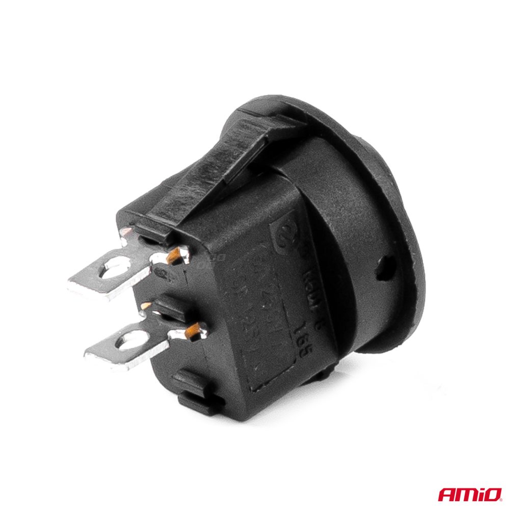 Εικόνα 4 από 5 — Amio – ΔΙΑΚΟΠΤΗΣ ON/OFF 2 ΕΠΑΦΩΝ 12V 20A ΣΤΡΟΓΓΥΛΟΣ Φ20mm ΜΑΥΡΟΣ – 1 τεμ. (03083/AM)