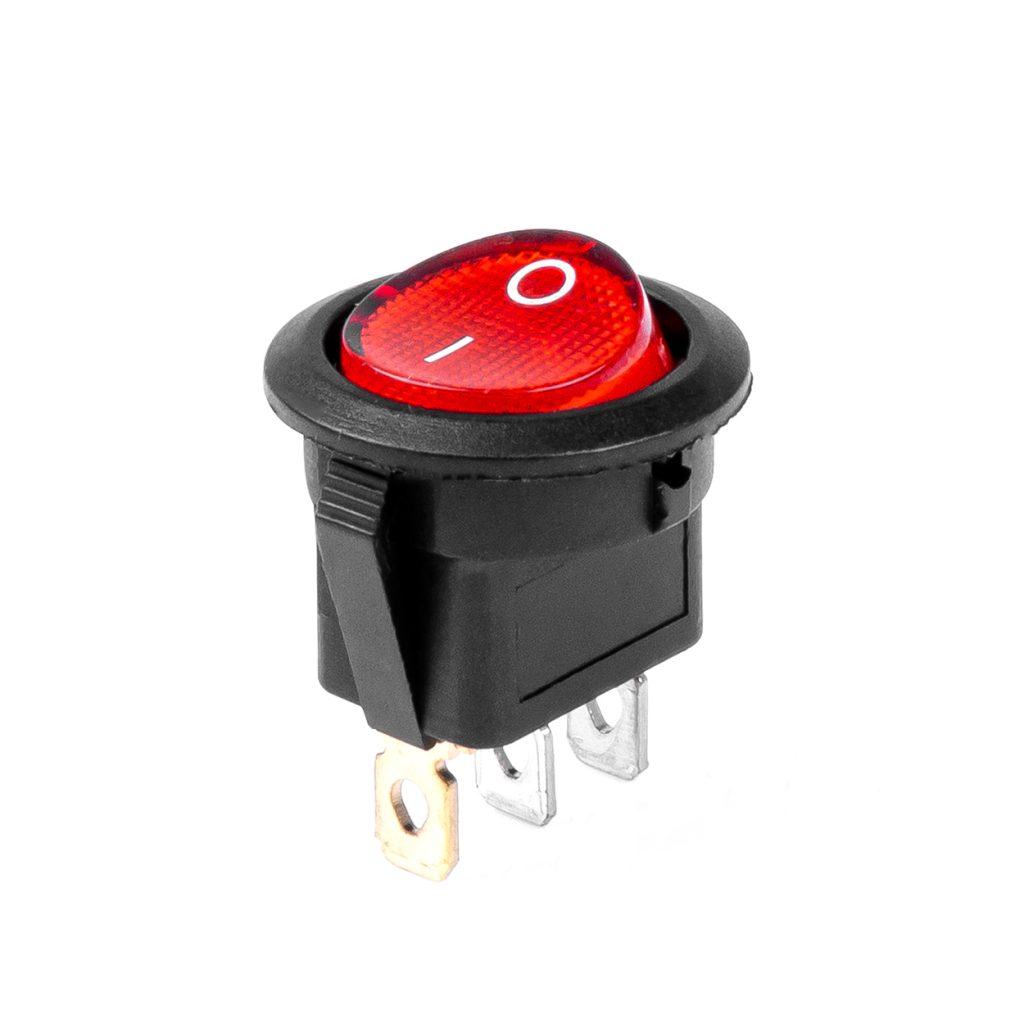 Εικόνα 2 από 5 — Amio – ΔΙΑΚΟΠΤΗΣ ON/OFF 3 ΕΠΑΦΩΝ 12/24V 20A ΣΤΡΟΓΓΥΛΟΣ ΜΕ ΚΟΚΚΙΝΟ ΦΩΤΙΣΜΟ – 1 ΤΕΜ. (03086/AM)