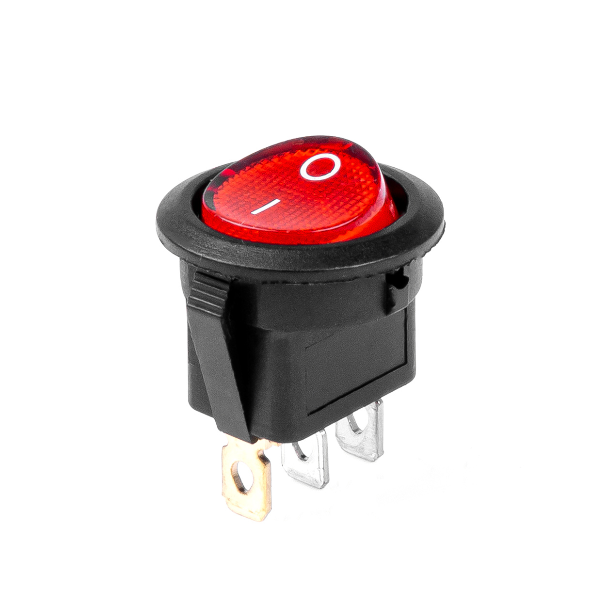 Εικόνα 2 από 5 — Amio – ΔΙΑΚΟΠΤΗΣ ON/OFF 3 ΕΠΑΦΩΝ 12/24V 20A ΣΤΡΟΓΓΥΛΟΣ ΜΕ ΚΟΚΚΙΝΟ ΦΩΤΙΣΜΟ – 1 ΤΕΜ. (03086/AM)