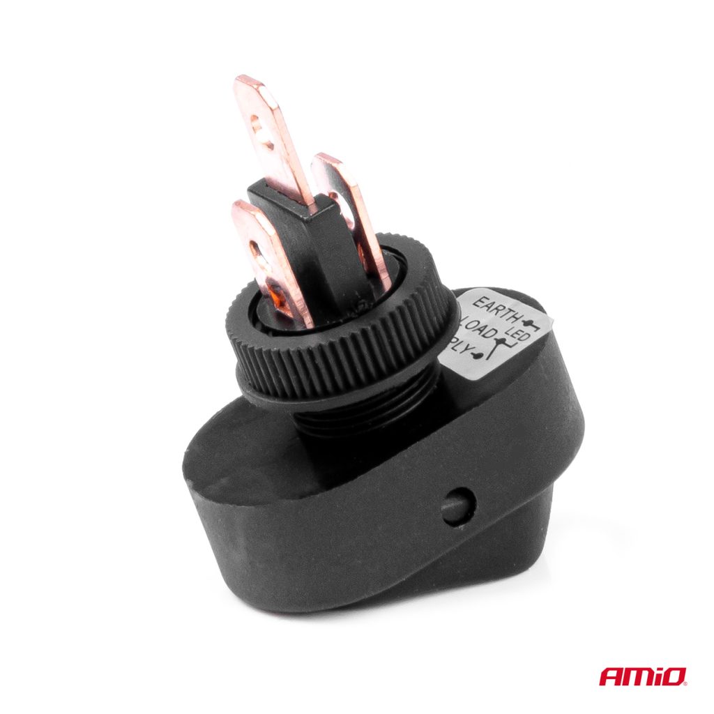 Εικόνα 4 από 6 — Amio – ΔΙΑΚΟΠΤΗΣ ON/OFF 3 ΕΠΑΦΩΝ ΜΕ LED ΚΟΚΚΙΝΟ12/24V Φ12mm 30A ΜΕ ΣΠΕΙΡΩΜΑ ΟΒΑΛ – 1 ΤΕΜ. (03089/AM)