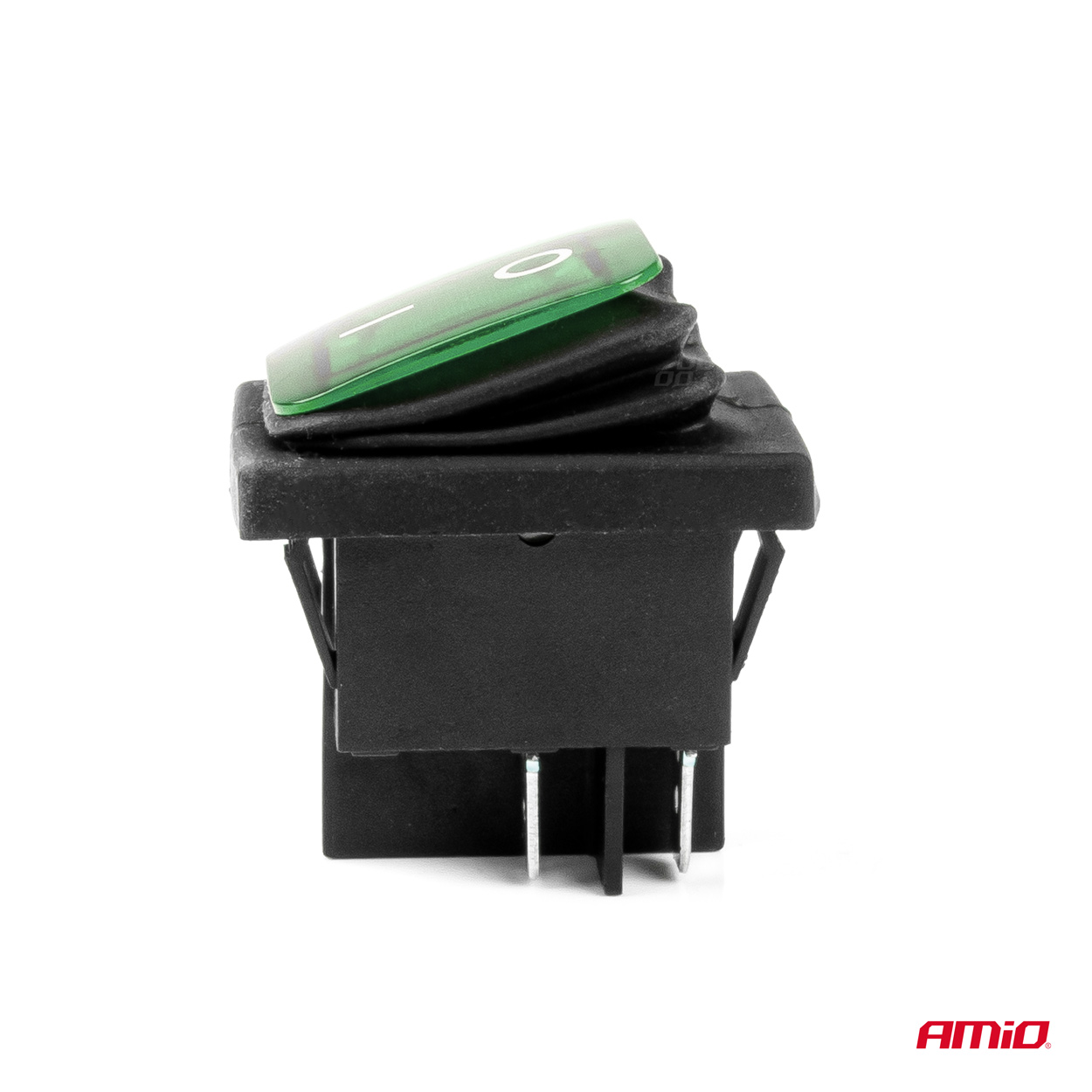 Εικόνα 3 από 5 — Amio – ΔΙΑΚΟΠΤΗΣ ON/OFF 4 ΕΠΑΦΩΝ 20A 12/24V ΠΡΑΣΙΝΟΣ ΦΩΤΙΣΜΟΣ ΟΡΘΟΓΩΝΙΟΣ – 1 ΤΕΜ. (03090/AM)