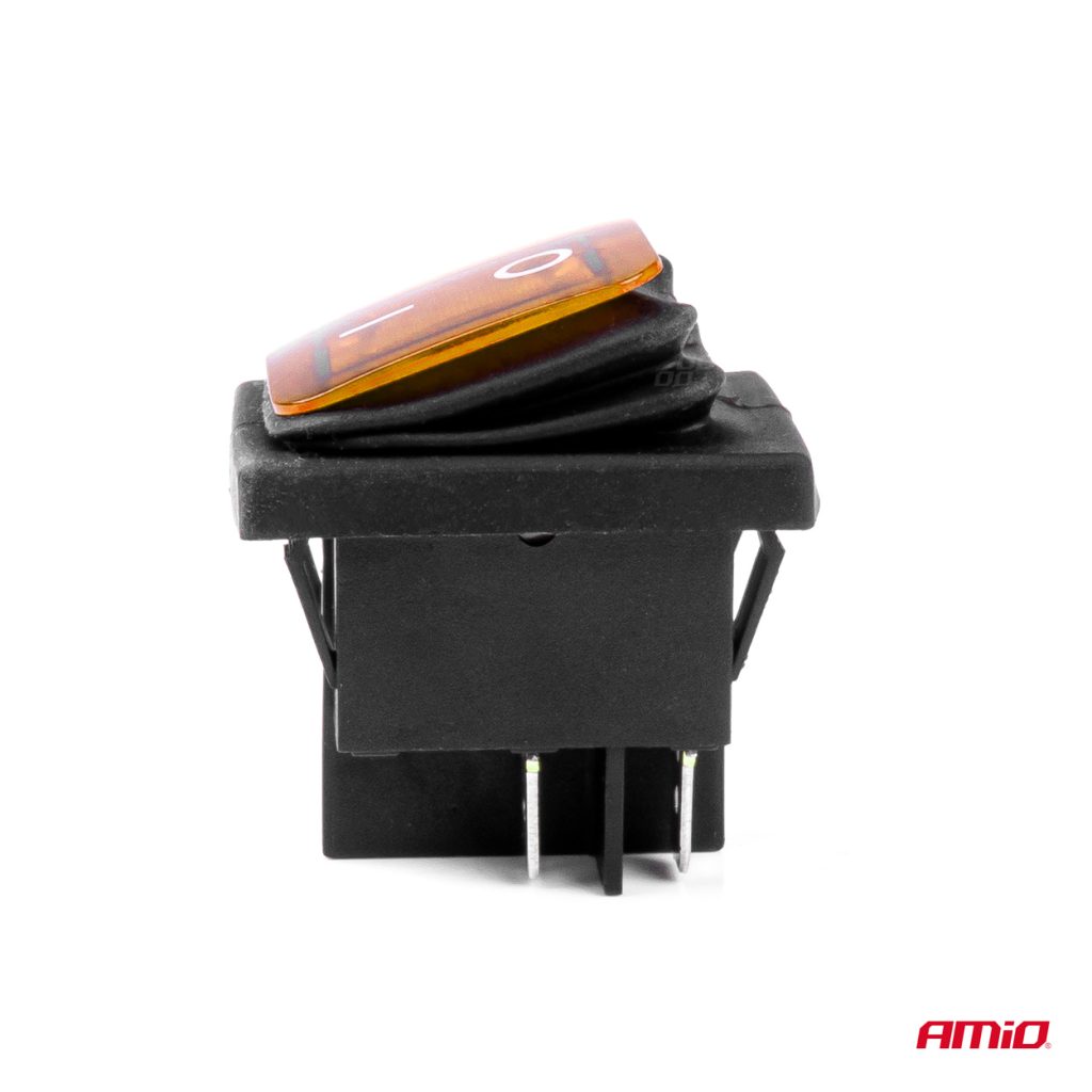 Εικόνα 3 από 5 — Amio – ΔΙΑΚΟΠΤΗΣ ON/OFF 4 ΕΠΑΦΩΝ 20A 12/24V ΚΙΤΡΙΝΟΣ ΦΩΤΙΣΜΟΣ ΟΡΘΟΓΩΝΙΟΣ – 1 ΤΕΜ. (03091/AM)