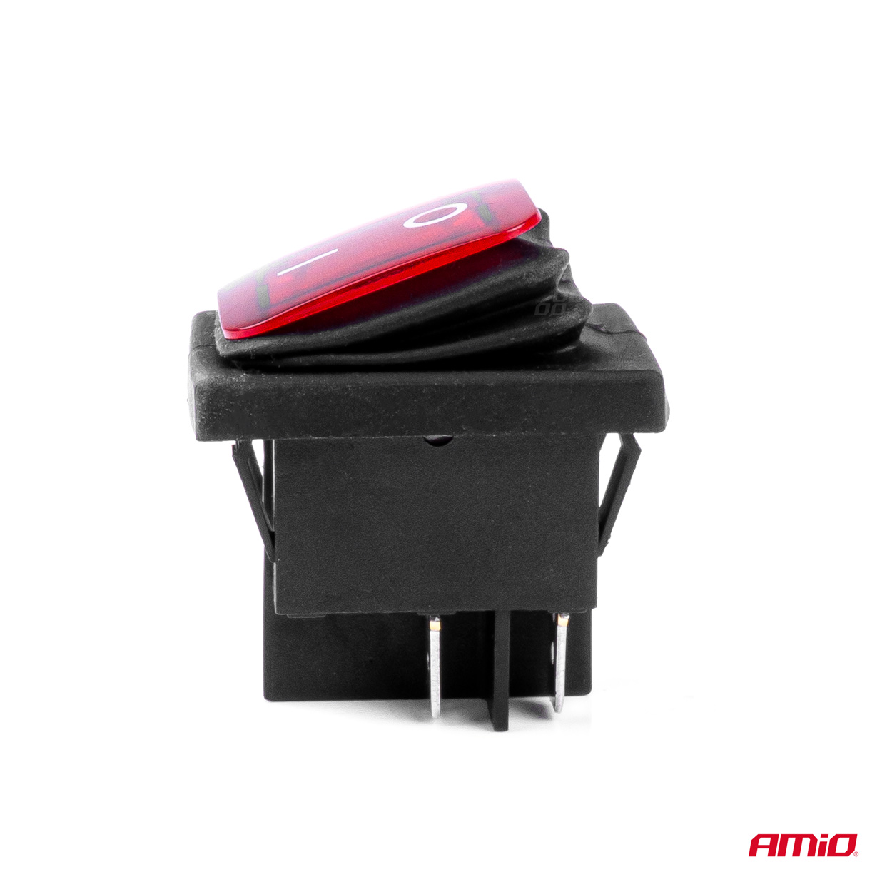 Εικόνα 3 από 5 — Amio – ΔΙΑΚΟΠΤΗΣ ON/OFF 4 ΕΠΑΦΩΝ 20A 12/24V ΚΟΚΚΙΝΟΣ ΦΩΤΙΣΜΟΣ ΟΡΘΟΓΩΝΙΟΣ – 1 ΤΕΜ. (03092/AM)