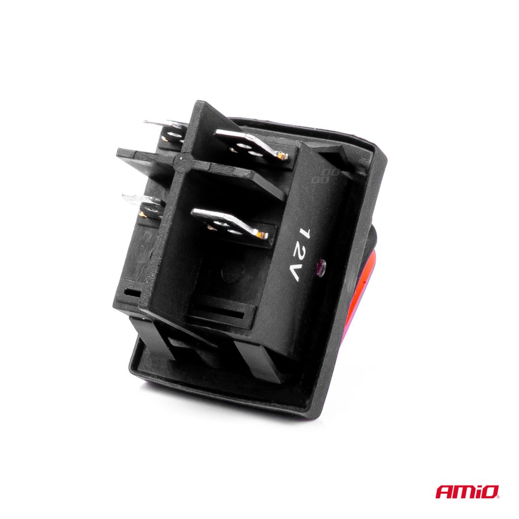 Εικόνα 4 από 5 — Amio – ΔΙΑΚΟΠΤΗΣ ON/OFF 4 ΕΠΑΦΩΝ 20A 12/24V ΚΟΚΚΙΝΟΣ ΦΩΤΙΣΜΟΣ ΟΡΘΟΓΩΝΙΟΣ – 1 ΤΕΜ. (03092/AM)